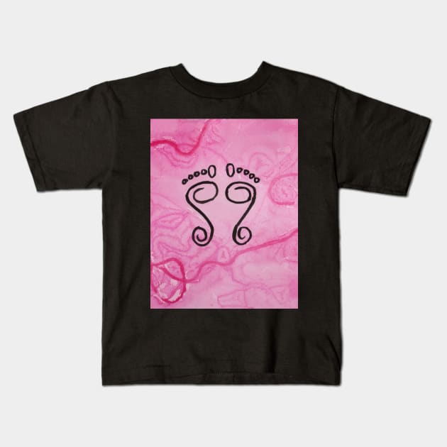 Lakshmi's Feet Kids T-Shirt by lindaursin